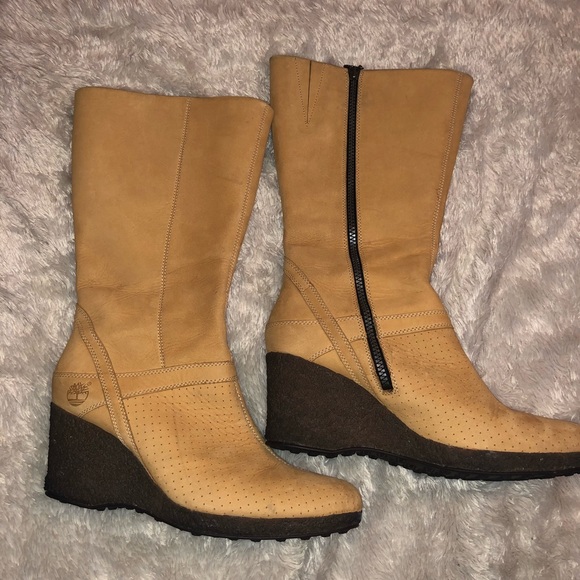 timberland calf length boots